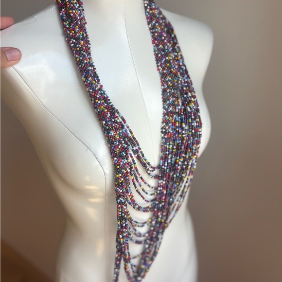 Tiered boho Multicolor Beaded Necklace - Picture 1 of 7